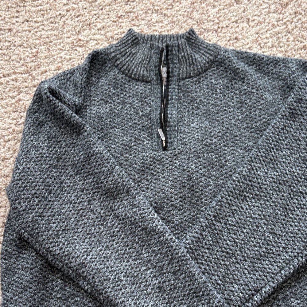 Gray Half-Zip Sweater, fleece lined